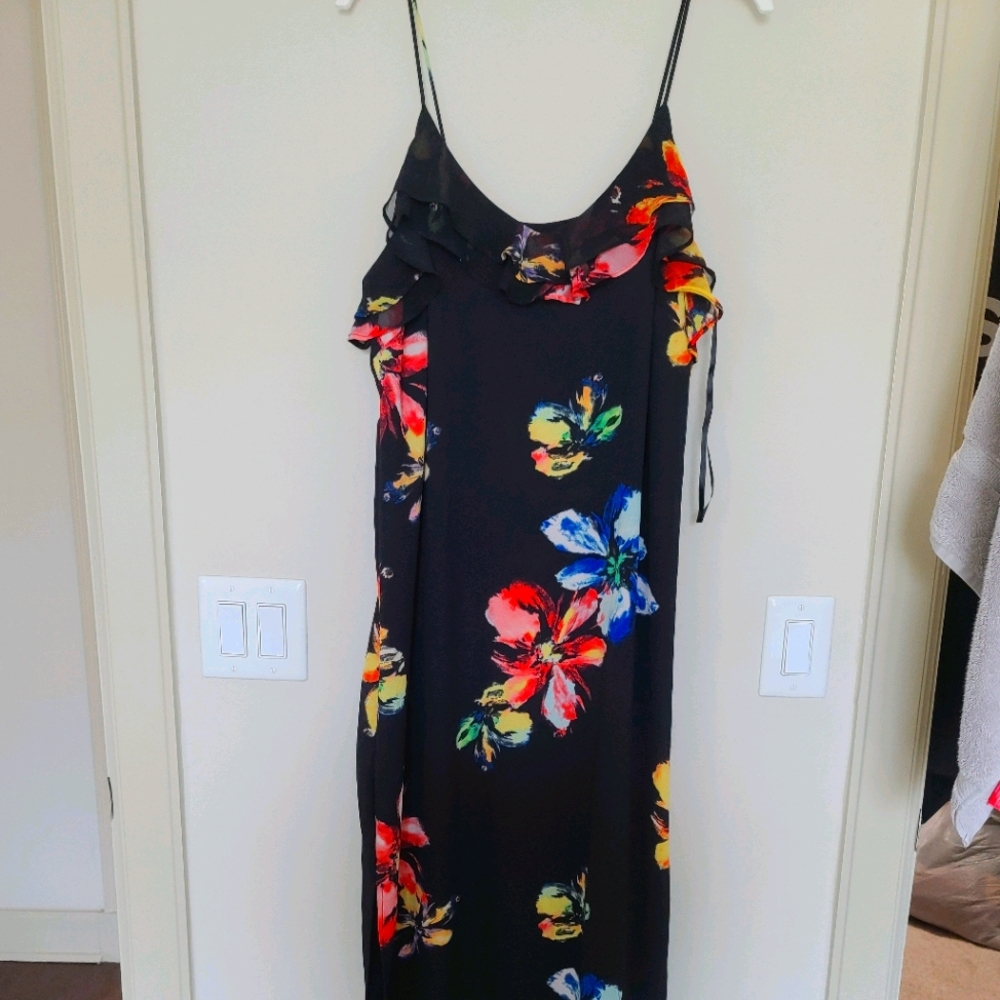 Floral black maxi dress